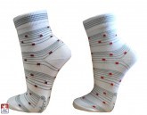 Dámské ponožky bílé jemné proužky PONDY.CZ 37-41